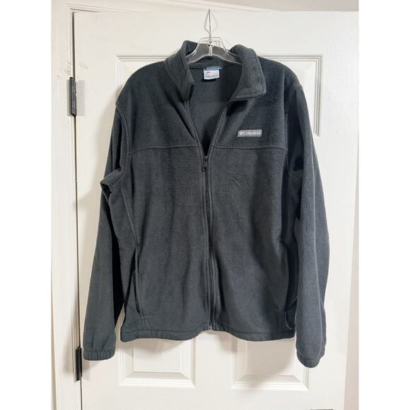 Columbia Fleece Zip up Jacket Black Men's Large - Picture 1 of 4